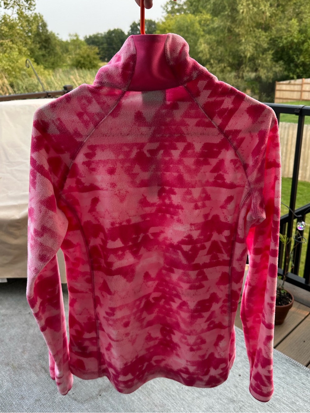 Women's Columbia Pink Half-Zip Fleece Pullover Hoodie - Picture 2 of 4